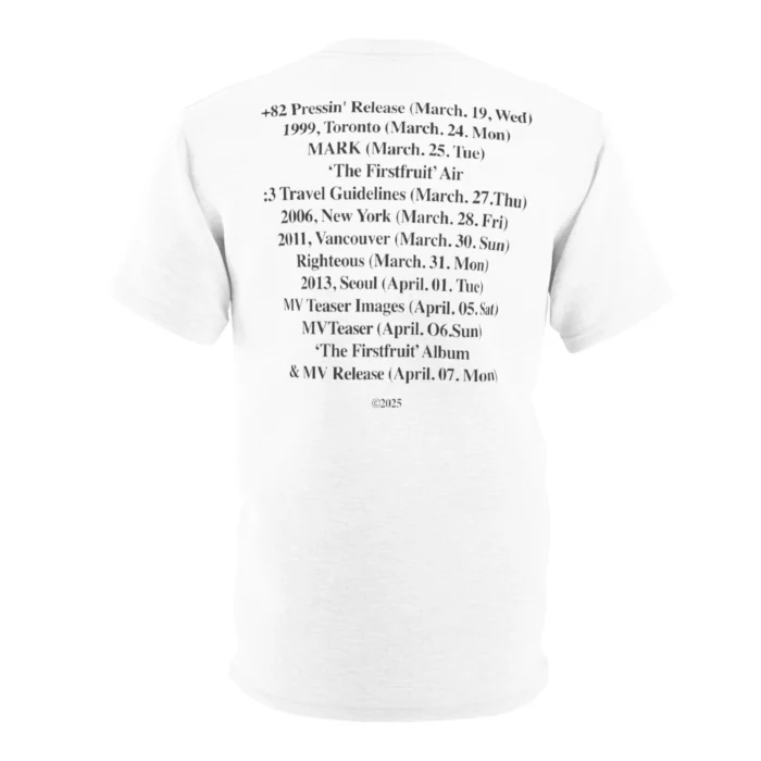 Mark Lee The Firstfruit back Side Shirt
