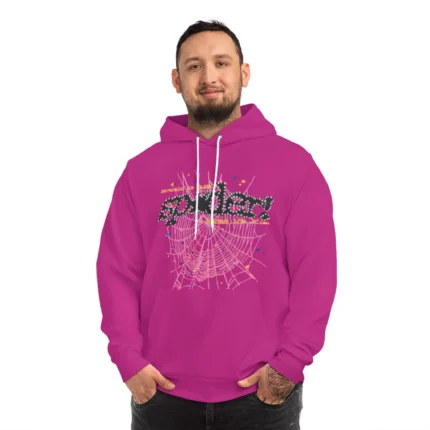 men Pink sp5der hoodie