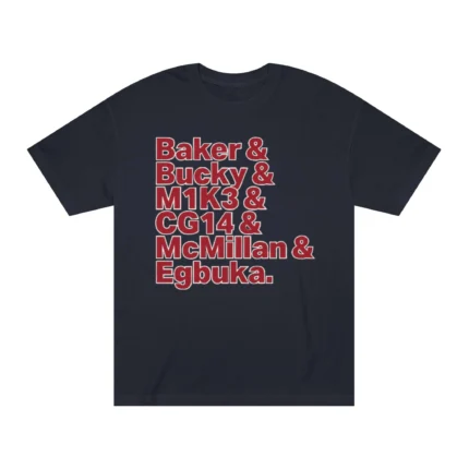 Buccaneers Baker & Bucky & M1K3 & CG14 & McMillan & Egbuka Names T Shirt