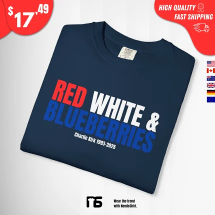 Red White & Blueberries Charlie Kirk T-Shirt