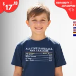 All Time Baseball WAR Leaders Shirts