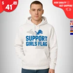 Support Girls Flag Detroit Lions Hoodie