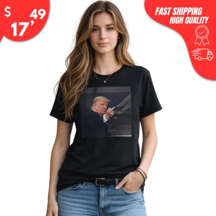 Trump Middle Finger at Heckler Shirt