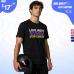 Love Moto Stop Cancer Shirt