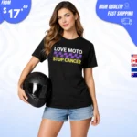 Love Moto Stop Cancer t-Shirt